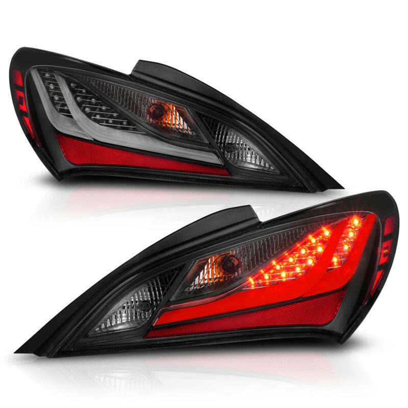 ANZO 10-13 Hyundai Genesis 2DR LED Taillights Smoke Tail Lights ANZO