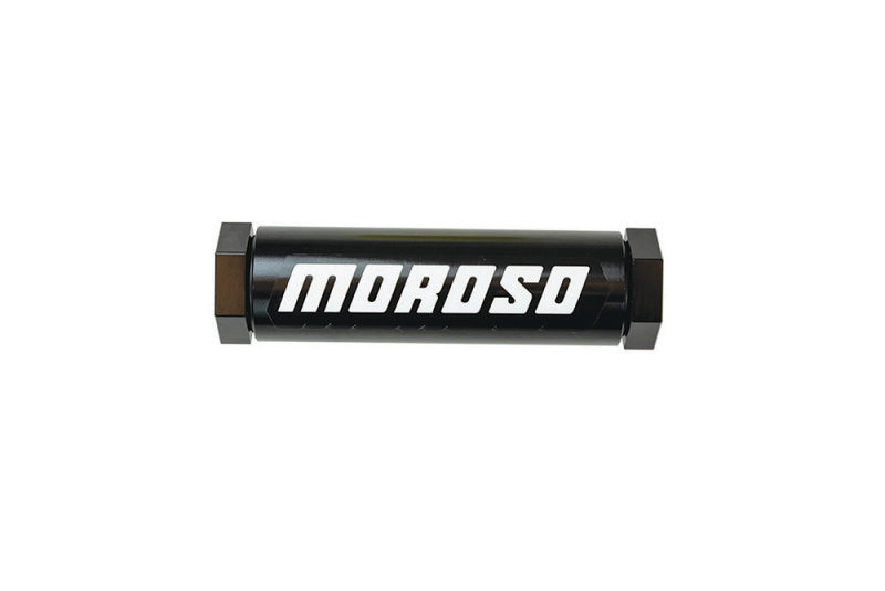 Moroso In-Line Fuel Filter - 5-1/8in - 3/8in NPT - 40 Micron SS Filter - Aluminum Fuel Filters Moroso