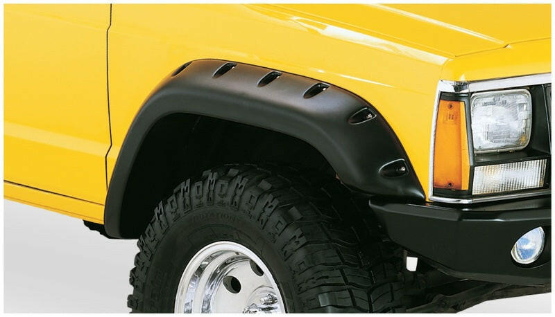 Bushwacker 84-01 Jeep Cherokee Cutout Style Flares 4pc Fits 2-Door Sport Utility Only - Black Fender Flares Bushwacker