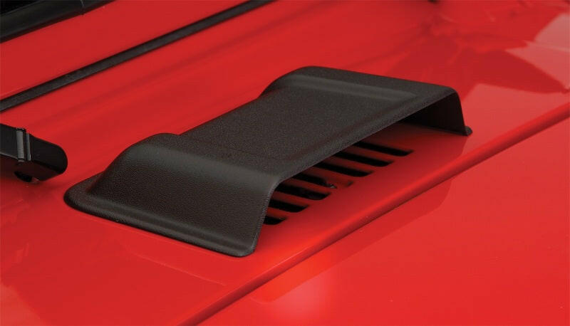 Bushwacker 98-18 Jeep Wrangler Trail Armor Hood Scoop (Textured Tpo) - Black Body Armor & Rock Rails Bushwacker