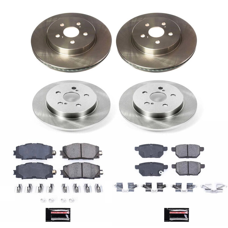 Power Stop 20-22 Toyota Prius Prime Front and Rear Autospecialty Brake Kit Brake Kits - OE PowerStop
