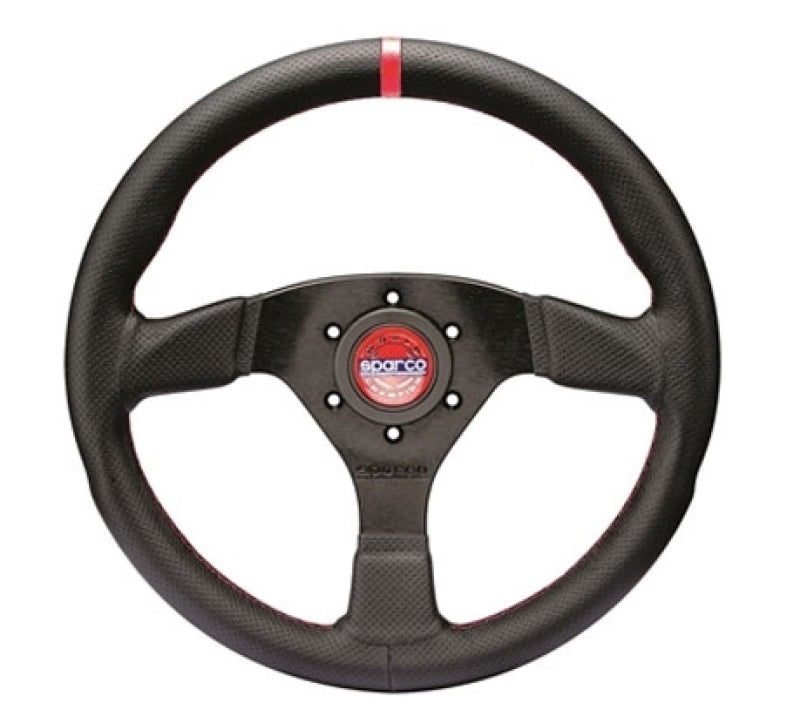 Sparco Steering Wheel R383 Champion Black Leather / Black Stitching Steering Wheels SPARCO