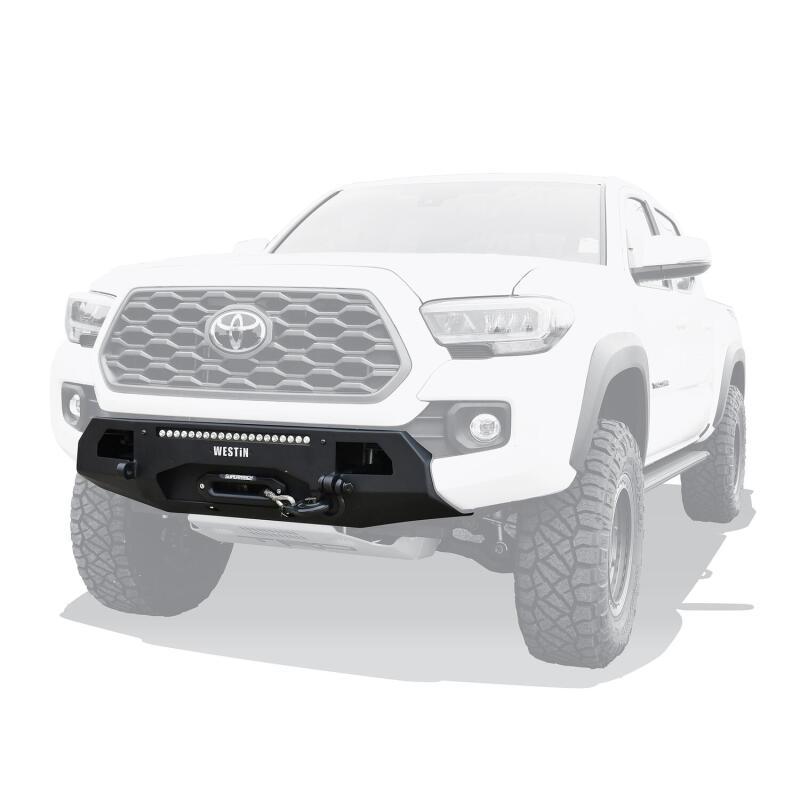 Westin 16-23 Toyota Tacoma Pro-Series Mid Width Front Bumper - Textured Black Bumpers - Steel Westin