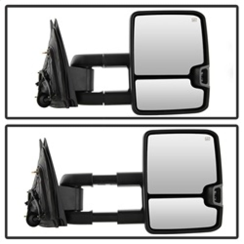 xTune Chevy Silverado 14-16 Heated Smoke LED Signal Telescoping Mirrors MIR-CSIL14S-G2-PWH-SM-SET Side Mirrors SPYDER