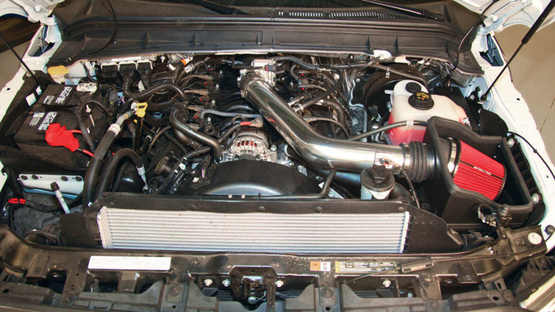 Spectre 11-14 Ford F250/350 V8-6.2L F/I Air Intake Kit - Polished w/Red Filter Cold Air Intakes Spectre