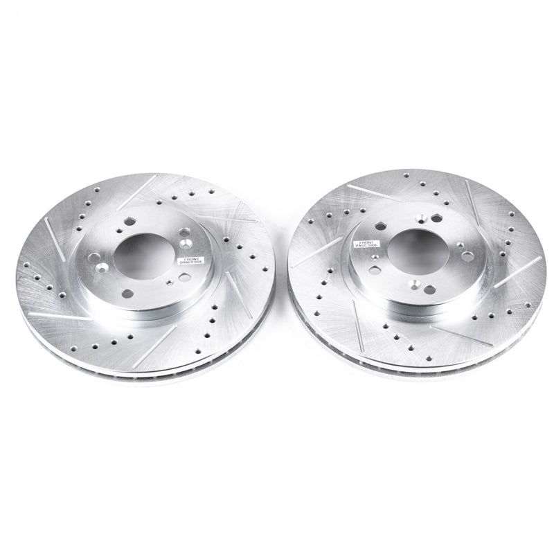 Power Stop 99-04 Acura RL Front Evolution Drilled & Slotted Rotors - Pair Brake Rotors - Slot & Drilled PowerStop
