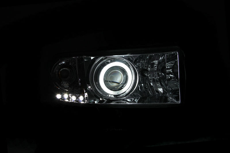 ANZO 1994-2001 Dodge Ram Projector Headlights w/ Halo Chrome Headlights ANZO
