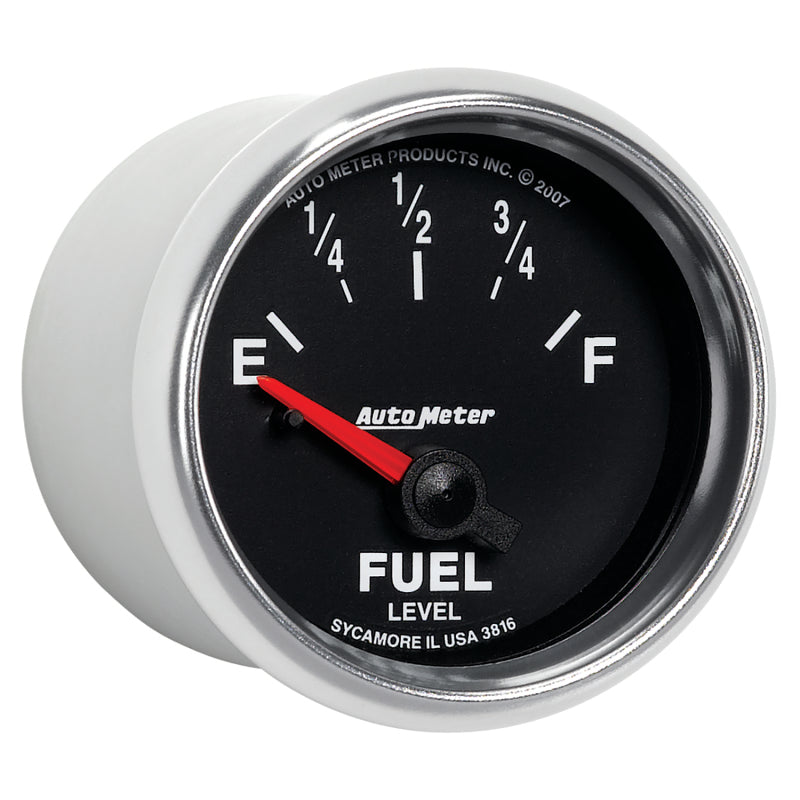 AutoMeter Gauge Fuel Level 2-1/16in. 240 Ohm(e) to 33 Ohm(f) Elec Gs Gauges AutoMeter