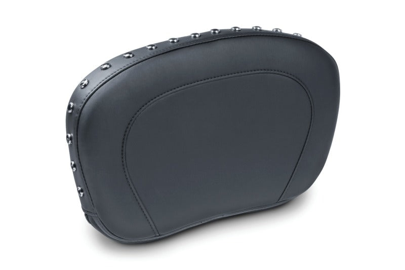 Mustang 97-21 Harley Touring Sissy Bar Pad w/Black Pearl Studs (14 inch x 9 inch) - Black Sissy Bar Pads Mustang Motorcycle