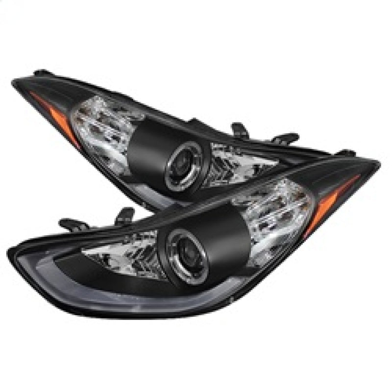 Spyder Hyundai Elantra 11-13 Projector Headlights LED Halo DRL Blk PRO-YD-HYELAN11-DRL-BK Headlights SPYDER