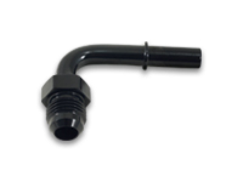 Vibrant 90 Degree Aluminum AN to Male Quick Connect Fitting -8AN - 0.375in Barb Size Fittings Vibrant