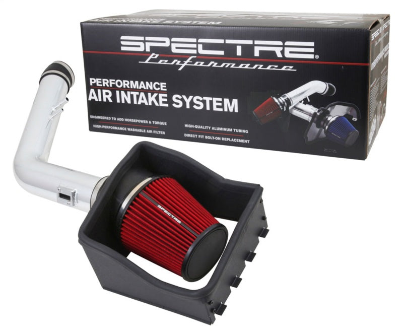 Spectre 11-14 Ford F250/350 V8-6.2L F/I Air Intake Kit - Polished w/Red Filter Cold Air Intakes Spectre