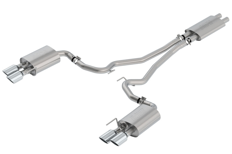 Borla 2018-2022 Ford Mustang GT Cat-Back Exhaust System Touring- Rolled Polished Tips Axle Back Borla