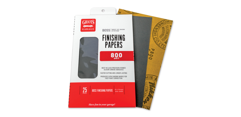 Griots Garage BOSS Finishing Papers - 800g - 5 .5in x 9in (25 Sheets) Tools Griots Garage