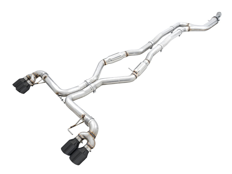 AWE Tuning 2019+ BMW M340i (G20) Track Edition Exhaust - Quad Diamond Black Tips Catback AWE Tuning