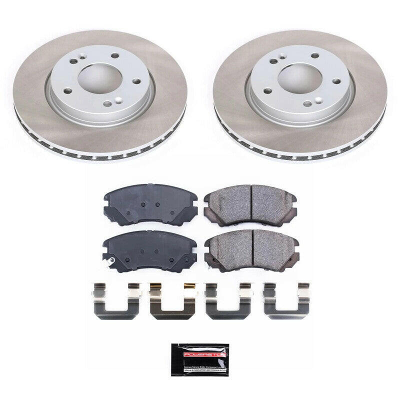 Power Stop 07-10 Hyundai Elantra Front Semi-Coated Rotor Kit Brake Kits - Performance Blank PowerStop