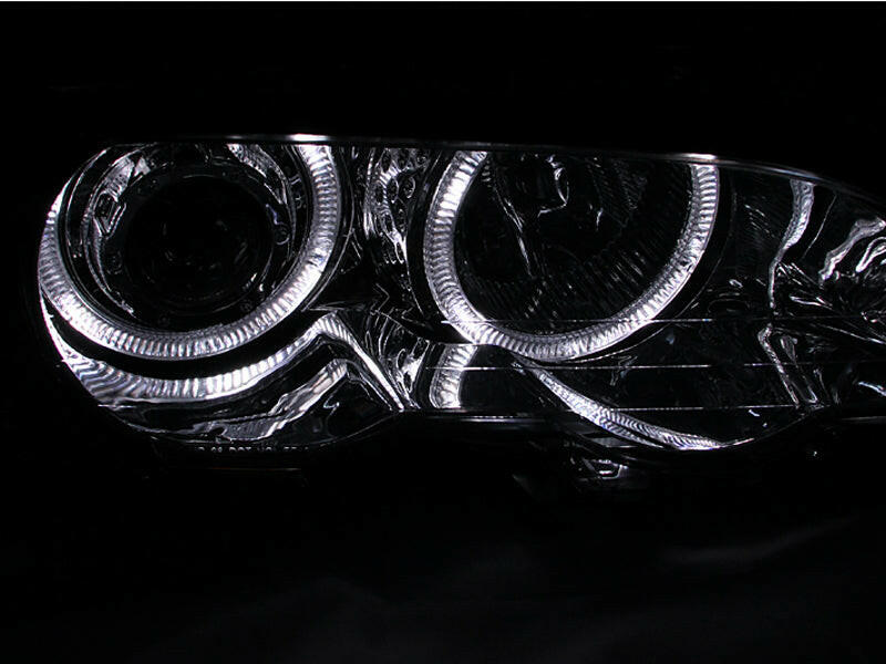 ANZO 2000-2003 BMW 3 Series E46 Projector Headlights w/ Halo Chrome Headlights ANZO