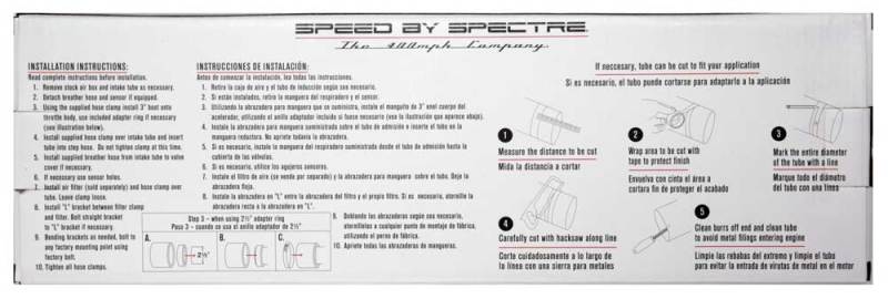 Spectre Universal Intake Tube Kit 3in. - Aluminum - Black Aluminum Tubing Spectre