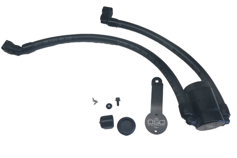 J&L 2018-2023 Ford Mustang GT Driver Side Oil Separator 3.0 - Black Anodized Oil Separators J&L