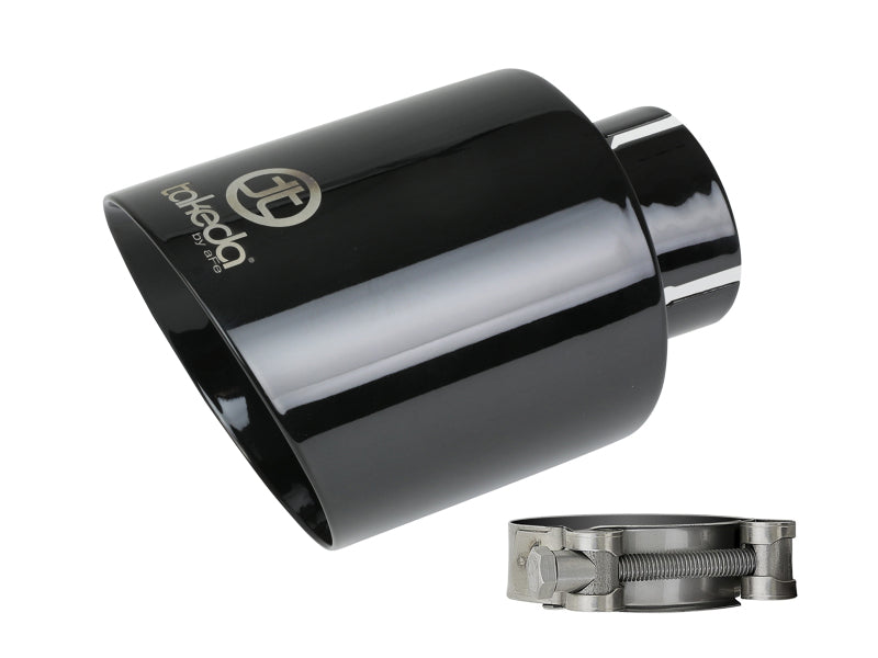 aFe Takeda Universal Exhaust Tip 2-1/2 IN Inlet x 4-1/2 IN Outlet x 7 IN L- Black Tips aFe