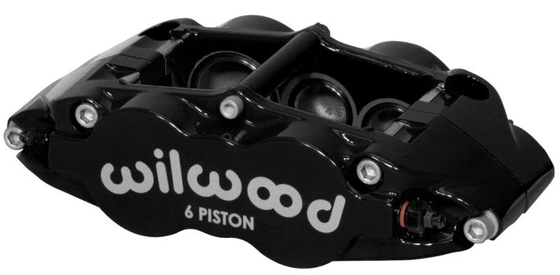 Wilwood Caliper-Forged Narrow Superlite 6R-R/H 1.75/1.25in/1.25in Pistons 1.25in Rotor - Black Brake Calipers - Perf Wilwood