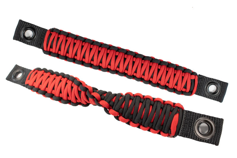 Fishbone Offroad 97-06 Jeep Wrangler Paracord Door Handles - Black/Red Dash & Interior Trim Fishbone Offroad