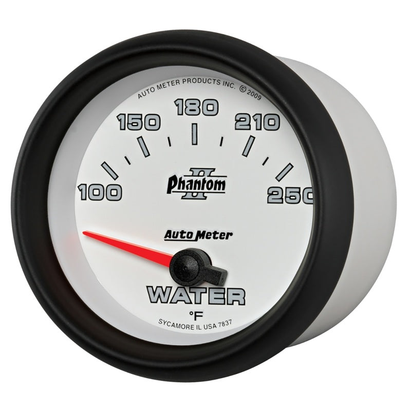 Autometer Phantom II 2-5/8in 100-250 Degrees F Electrical Water Temperature Gauge Gauges AutoMeter