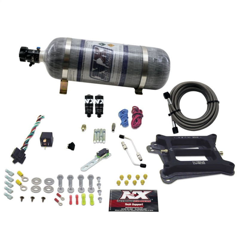 Nitrous Express 4150 Hitman Plus 4-BBL Nitrous Kit (50-200HP) w/Composite Bottle Nitrous Systems Nitrous Express