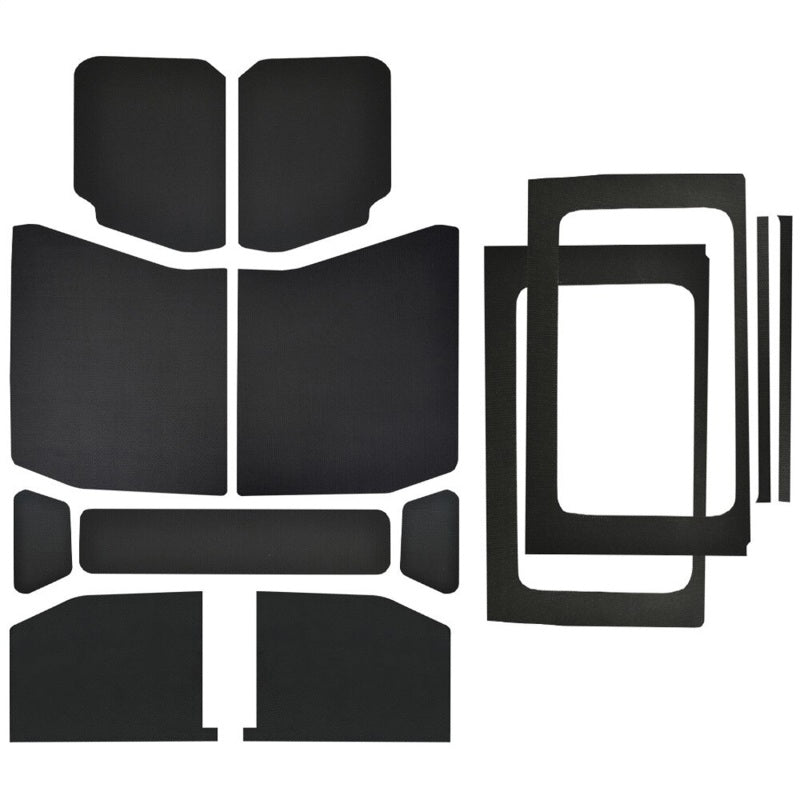 DEI 18-23 Jeep Wrangler JL 4-Door Boom Mat Complete Headliner Kit - 13 Piece - Black Leather Look Hard Top Accessories DEI