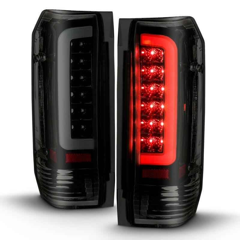 ANZO 1987-1996 Ford F-150 LED Taillights Black Housing Smoke Lens (Pair) Tail Lights ANZO