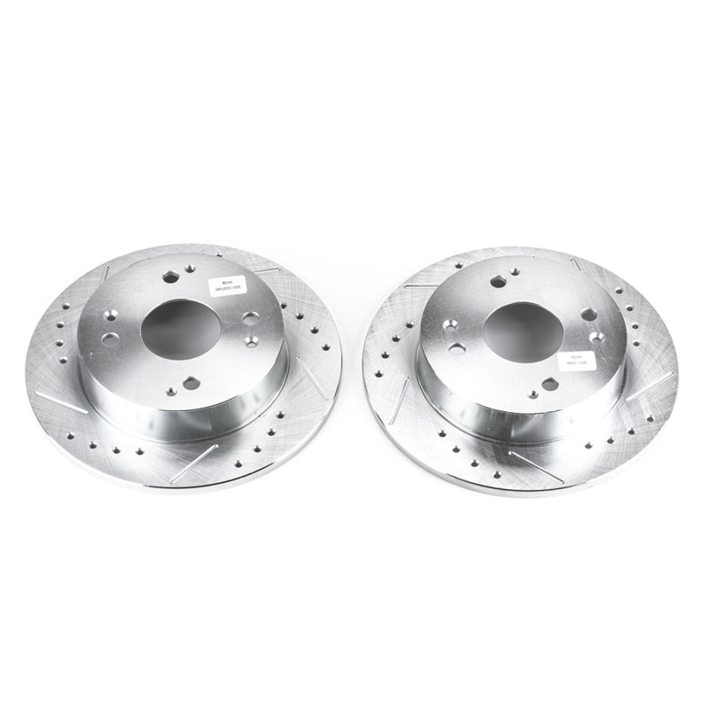 Power Stop 1997 Acura CL Rear Evolution Drilled & Slotted Rotors - Pair Brake Rotors - Slot & Drilled PowerStop