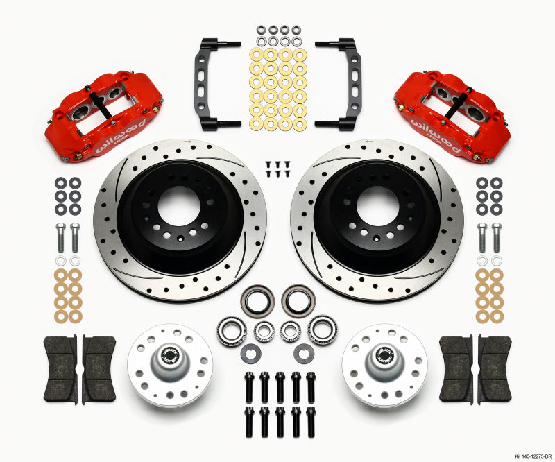 Wilwood Narrow Superlite 6R Front Hub & 1PC Rtr Kit 12.88in Drilled -Red 74-80 Pinto/Mustang II Big Brake Kits Wilwood