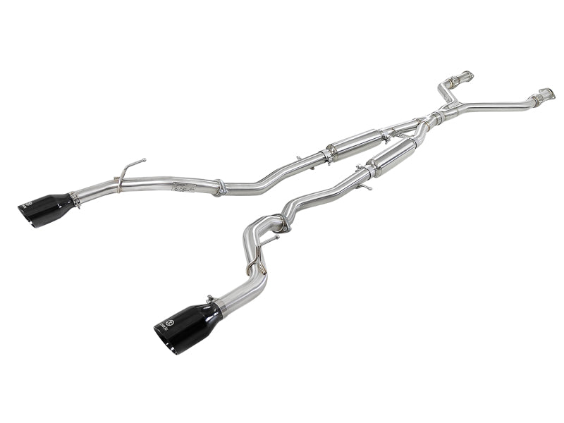 aFe POWER Takeda 2.5in 304 SS CB Exhaust w/ Black Tips 17-19 Infiniti Q60 V6-3.0L (tt) Catback aFe