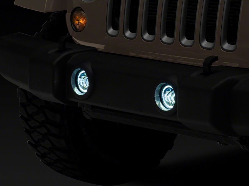 Raxiom 07-18 Jeep Wrangler JK Axial Series 4-In LED Fog Lights w/ Halo Headlights Raxiom