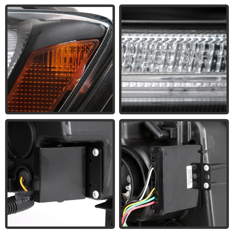 Spyder 11-13 Jeep Grand Cherokee (Xenon/HID Model Only) Light Bar Projector Headlights - Black Headlights SPYDER