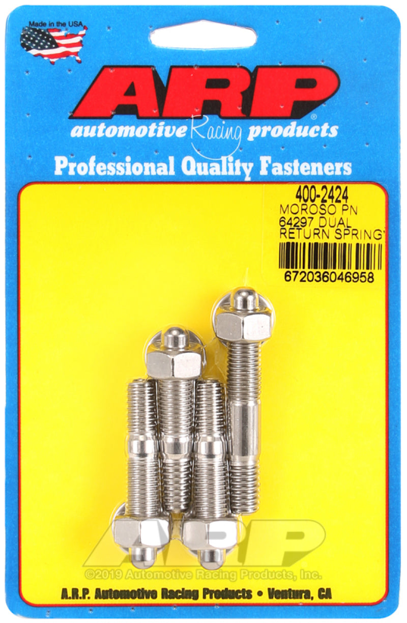 ARP Moroso 64927 Dual Return Spring no Spacer Plate SS Carb Stud Kit Hardware - Singles ARP