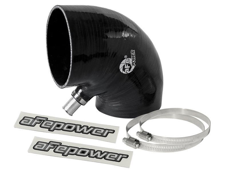 aFe Magnum FORCE Intake Coupling Kit (4 IN ID to 4-1/4 IN ID x 90 Deg.) Elbow Coupler - Black Air Intake Components aFe