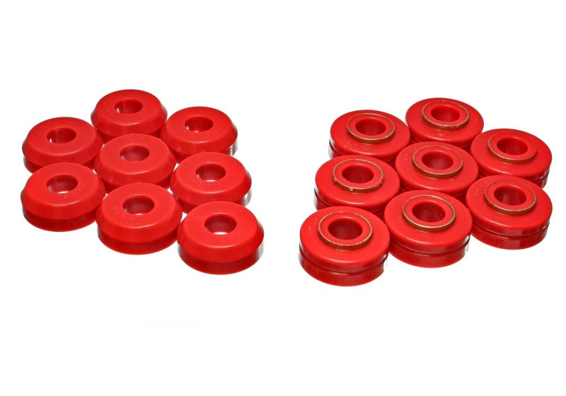Energy Suspension Fd Bronco Body Mount Set - Red Bushing Kits Energy Suspension