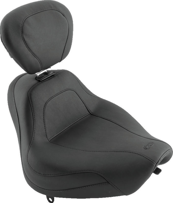 Mustang 00-07 Harley Softail Deuce Sport Touring Solo Seat w/Driver Backrest - Black Solo Motorcycle Seats Mustang Motorcycle
