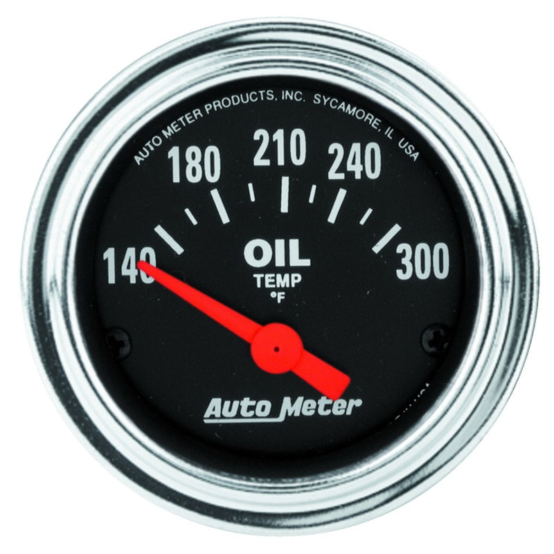 Autometer Traditional Chrome 52mm 140-300 Degree F Short Sweep Electrical Oil Temperature Gauge Gauges AutoMeter