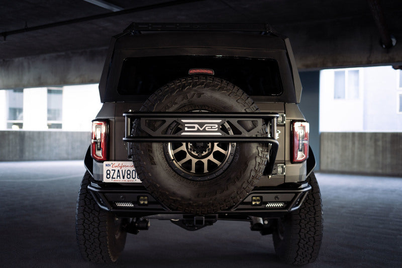 DV8 Offroad 21-23 Ford Bronco Spare Tire Guard & Accessory Mount Hitch Receivers DV8 Offroad