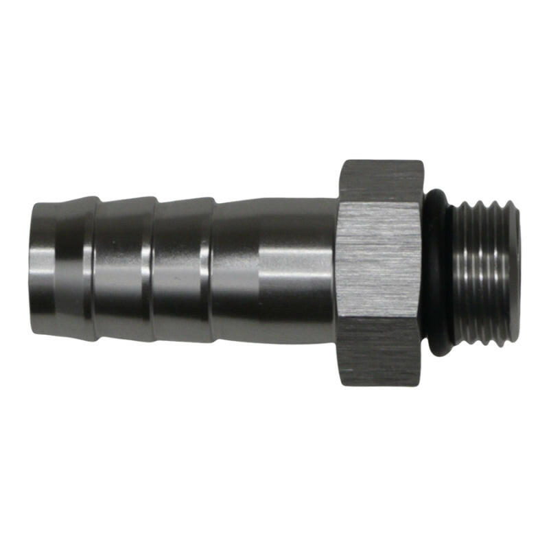 DeatschWerks 6AN ORB Male to 1/2in Male Triple Barb Fitting (Incl O-Ring) - Anodized DW Titanium Fittings DeatschWerks