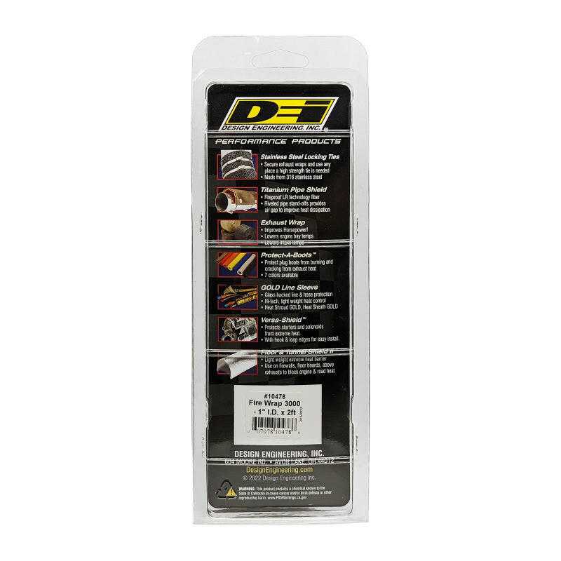 DEI Fire Wrap 3000 1in I.D. x 2ft Thermal Sleeves DEI