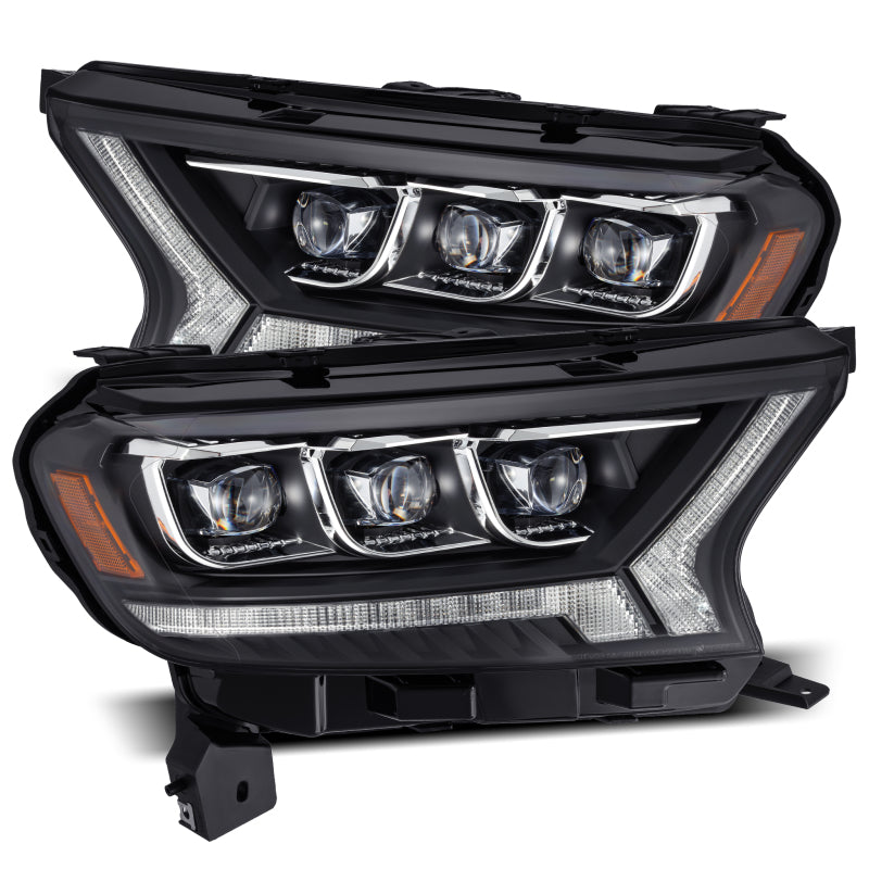 AlphaRex 19-21 Ford Ranger NOVA LED Proj Headlights Plank Style Black w/Activ Light/Seq Signal/DRL Headlights AlphaRex