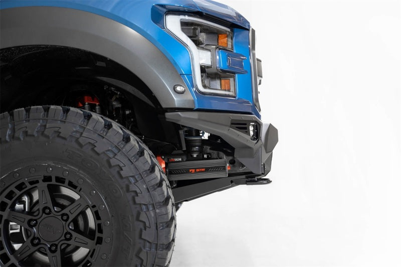 Addictive Desert Designs 17-20 Ford F-150 Raptor Bomber Front Bumper w/ 4 Rigid 360 6in Round Mounts Bumpers - Steel Addictive Desert Designs