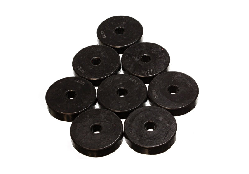 Energy Suspension Polyurethane Pad Set - 2 9/32in OD x 7/16in Hole ID x 1/2in Height - Round Black Bushing Kits Energy Suspension