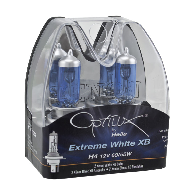 Hella Optilux 12V 60/55W H4/9003 P43t Extreme White XB Bulb (Pair) Bulbs Hella