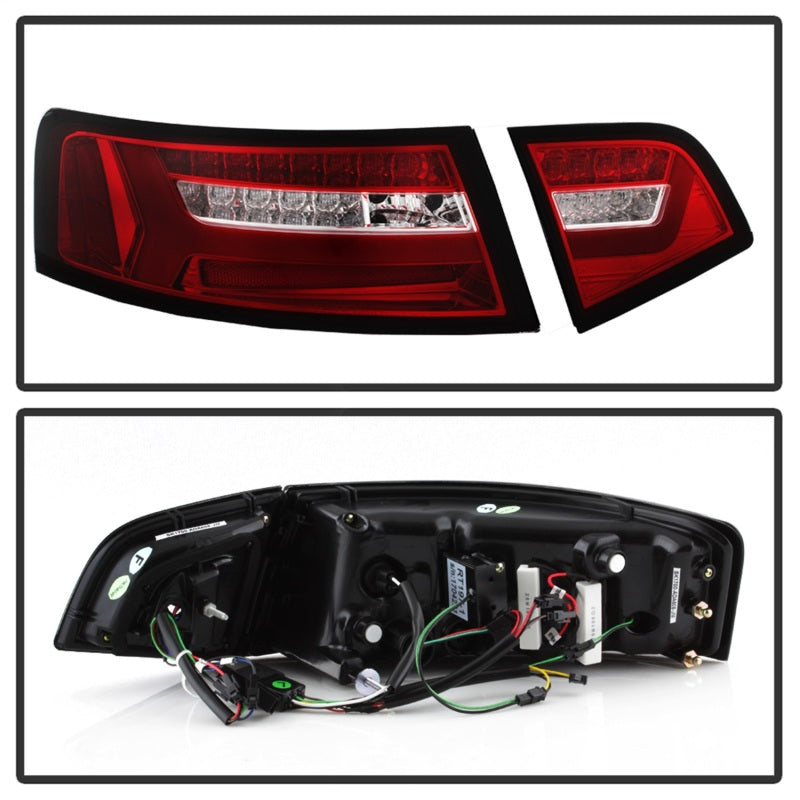 Spyder 09-11 Audi A6 LED Tail Lights - Red Clear (ALT-YD-AA609-LED-RC) Tail Lights SPYDER