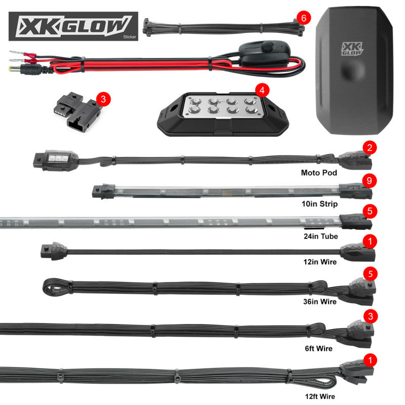 XK Glow LED Underglow Light Kit for Polaris Slingshot XKCHROME Smartphone App Controller (Advanced) Light Accessories and Wiring XKGLOW