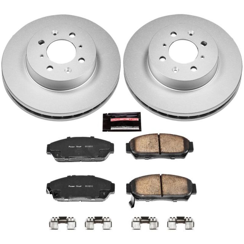 Power Stop 94-01 Acura Integra Front Z17 Evolution Geomet Coated Brake Kit Brake Kits - Performance Blank PowerStop